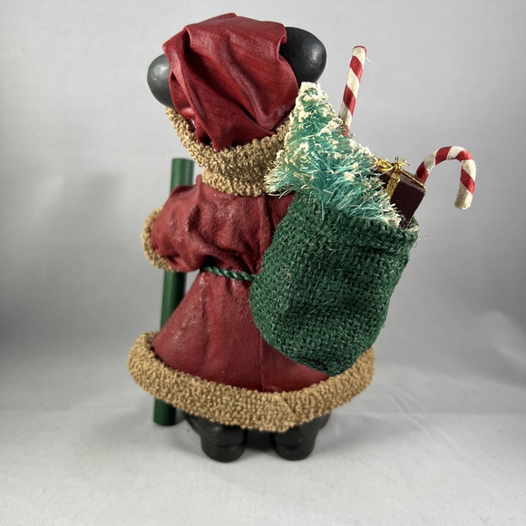 Disney Mickey Mouse Santa Figure Red Christmas Decor Paper Mache Vintage Festive - Picture 3 of 6